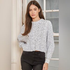 On Your Side Blue Multi Cable Knit Pullover Sweater
Free People

Size XL